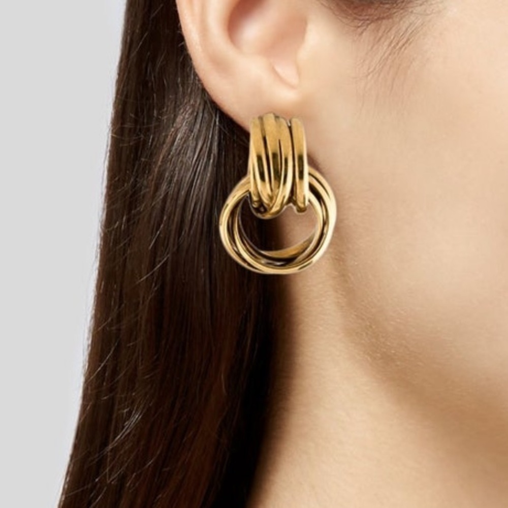 Balenciaga Burnished Hoop Cluster Earrings - Picture 3 of 3